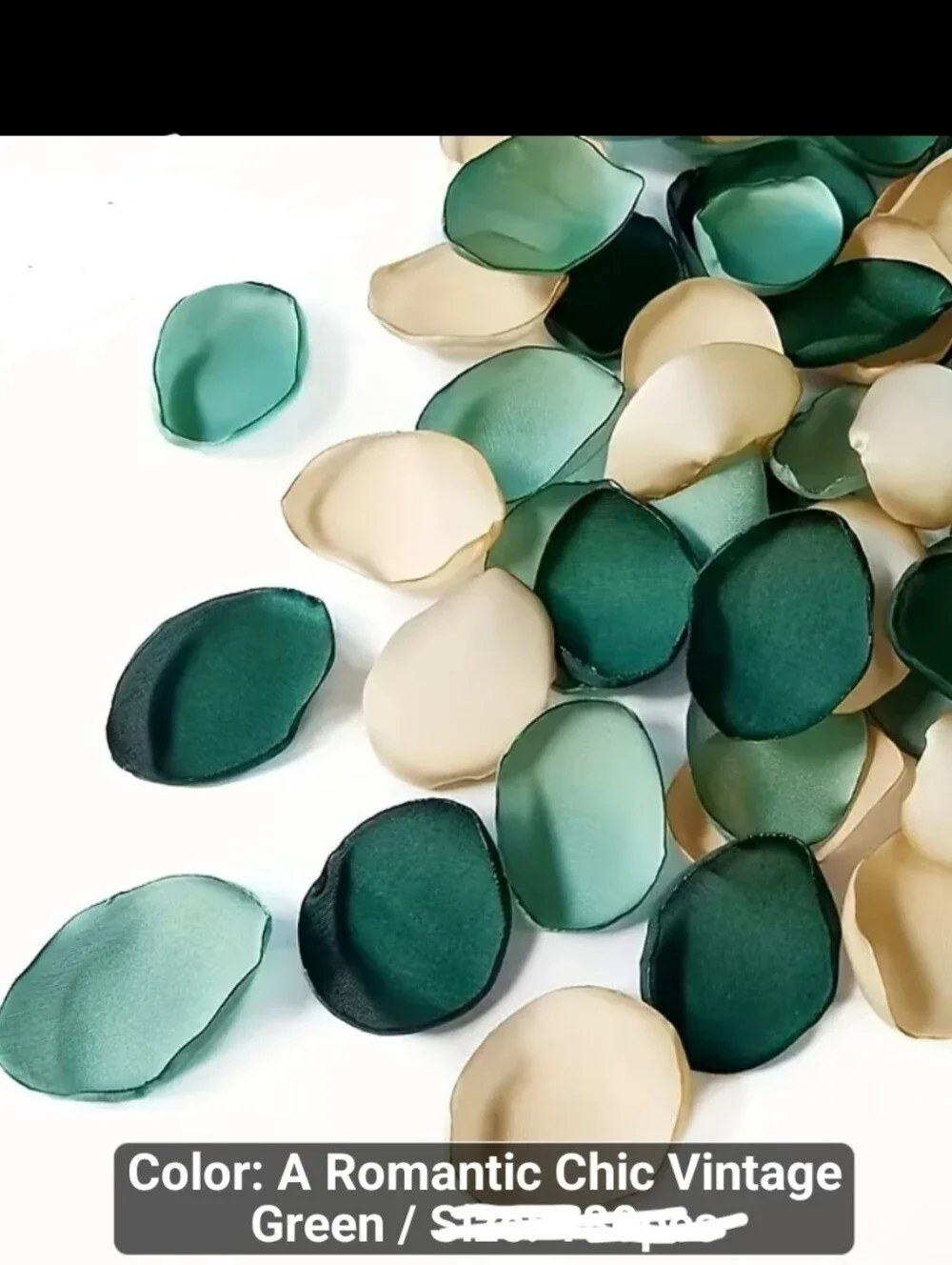 NEW 200 PIECES SILK Rose Petals for Wedding Bridal Shower Decoration Green -Gold